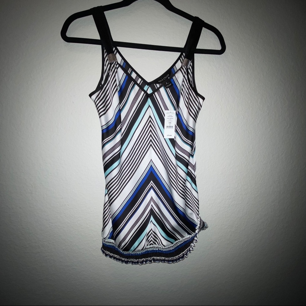 NWT Striped Short Sleeve Blouse by WHBM